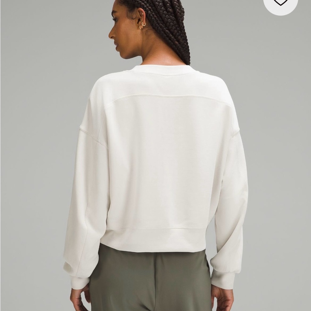 Lululemon Perfectly Oversized Cropped Softstream Sweatshirt in Bone size 4 - Picture 5 of 13